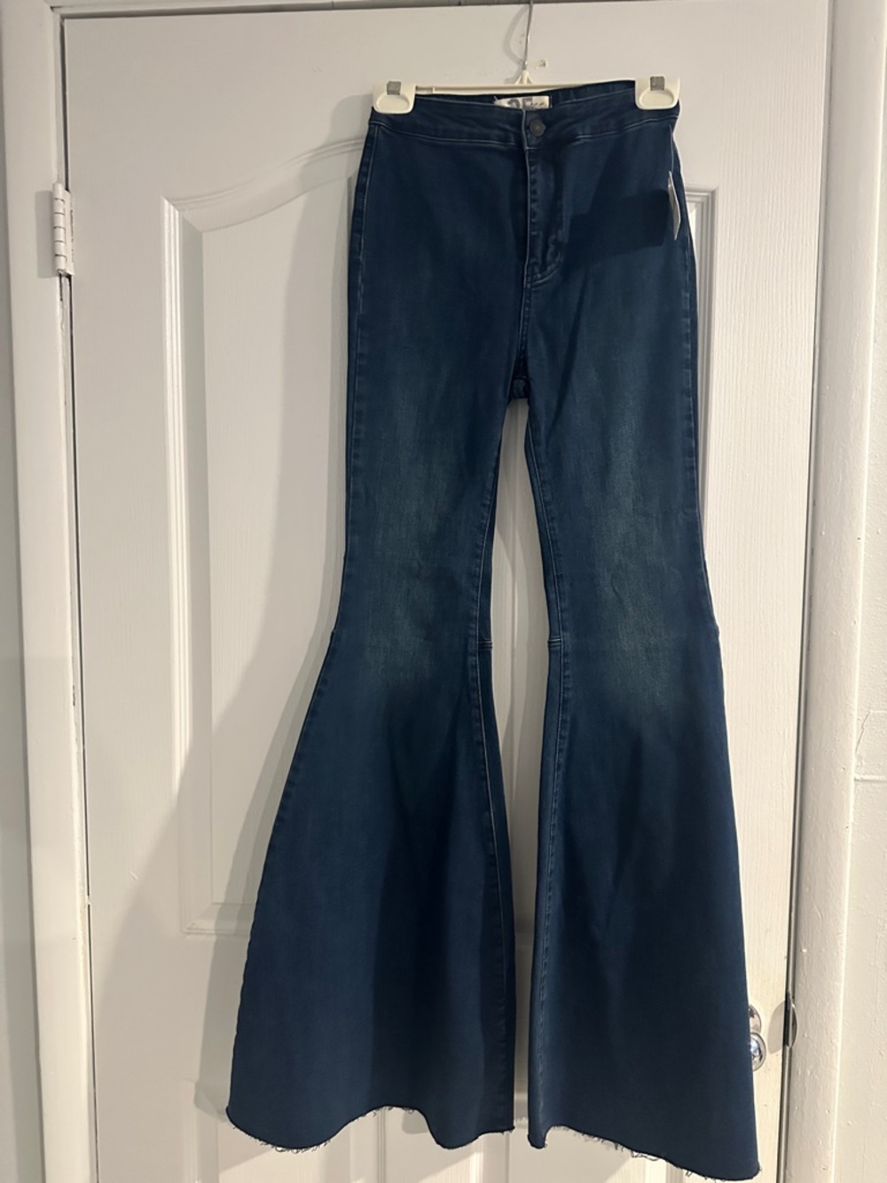 Free People Dark Blue Wide Leg Flare Jeans